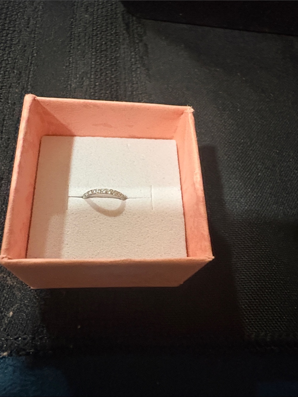Silver Crystal Pavé Half Eternity Infant Ring - Silver